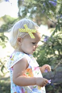 Little Bow Co Yellow Polka Dot Bow Right Side Clip