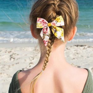 Little Bow Co Sally Sailor Bow Yellow/Pink Floral