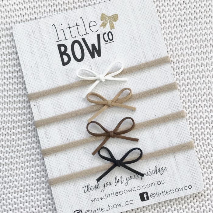 Little Bow Co Naturals Pack Little Bows on soft nylon headbands