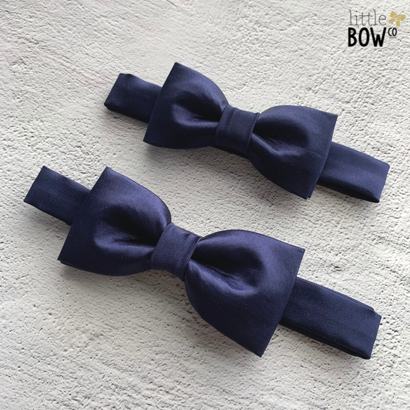 Satin Bow Tie - Navy